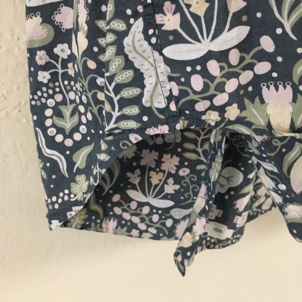 Brooks Brothers 100% Cotton Button Down Blouse Floral Paisley 0 Green Pink - Picture 6 of 10